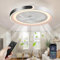 TYJY LED Leise Deckenventilator Mit Beleuchtung, 70W Dimmbar Deckenleuchte Mit Ventilator, Mit Fernbedienung Und APP Timer Lampe Mit Ventilator, 6-Gang, für Wohnzimmer Schlafzimmer (Weiß+Schwarz)