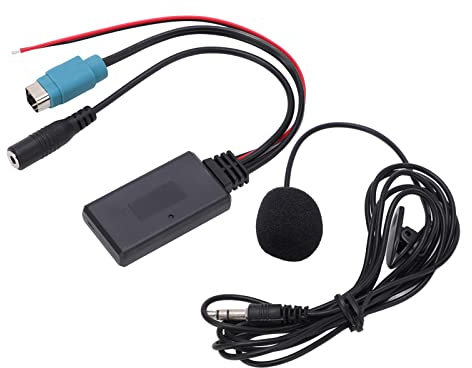 Dyocoag Bluetooth Aux in Adattatore Cavo Stereo a massima velocità con microfono rimovibile per Alpine, 2009 -UP, Bluetooth 5.0