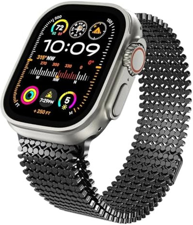 dongriuk Correa Milanesa Para Apple Watch Ultra 2 Para iWatch Series 10 9 8 7 6 5 4 SE Pulsera Correa(Black,42 44 45 49mm)