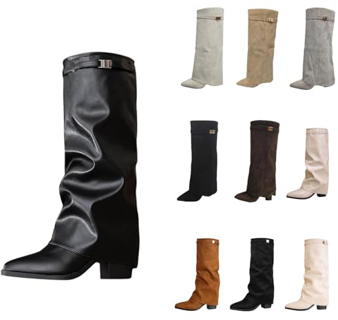 Stivali sopra il ginocchio da donna, stivaletti neri con punta a punta, tacco con plateau, stivali alti al ginocchio, invernali, caldi, alla moda, comodi, eleganti, medievali