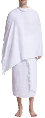 Snorvixre Pilgerreise Ihram Set 2-teiliges Atmungsaktives Baumwollhandtuch Für Männer Hadsch Umrah Anbetung Und Tawaf Rituale Hadsch Handtücher