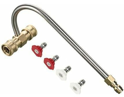 Dachrinnenreiniger, Abflussreiniger, mit 4 Düsen, Geeignet für die meisten Hochdruckreiniger-Spritzpistolen, Hält einem Betriebsdruck von bis zu 4000 PSI stand, 1 Set