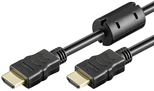 Goobay 31909 HDMI High Speed Kabel mit Ethernet & 2 Feritkernen, 4K, Ultra-HD, Full-HD, 3D, HDMI-Stecker > HDMI-Stecker, abwärtskompatibel, vergoldete Stecker, 3 m