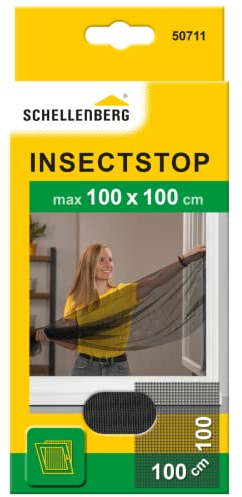 Schellenberg 50711 Mosquitera protección anti insectos y moscas para ventanas, 100x100 cm
