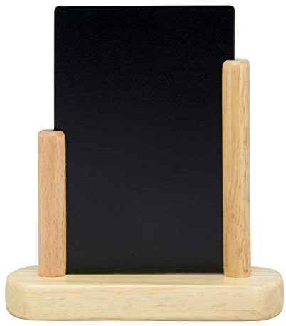 SECURIT - Tischtafel - Doppelseitige Menükartentafel - Buchenholzausführung, lackiert - Für Cafés, Bars, Restaurants - 10 x 15 cm - Naturfarben