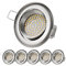 Sweet Led 6er Pack LED Einbaustrahler 230V 3,5W Kaltweiß | 330lm 6500K Lochmaß 75mm | LED Spot flach Aluminium | LED Spots Deckenleuchte schwenkbar - Rund Chrom gebürstet