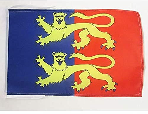AZ FLAG - Drapeau Manche - 45x30 cm - Pavillon Département Français - Normandie 100% Polyester Avec Deux Cordelettes - 20g