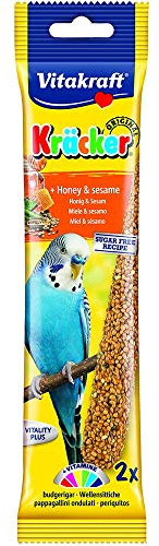Vitakraft Budgie Kracker Bird Food Honey-Sesame, Pack of 7