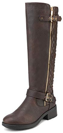 DREAM PAIRS Utah Women's Knee High Riding Boots,Size 6.5,Brown,Utah-W