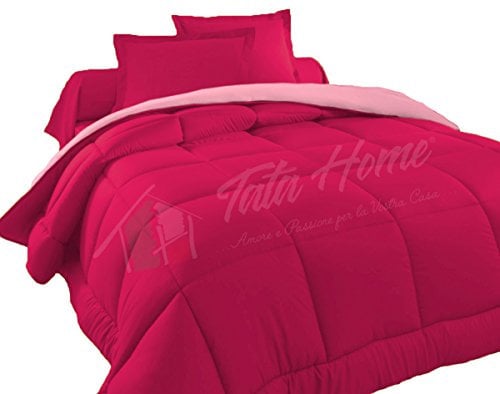 Tata Home Judit Trapunta Tinta Unita Duble Face Invernale Imbottita 350 gr/mq 100% Morbida Microfibra di Poliestere Misura 2 Piazze Letto Matrimoniale 260x260 cm Colore Rosa Fucsia