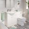 AURORA Modern Bathroom Toilet & Basin Sink Vanity Unit 1TH Furniture 1155mm Matte White