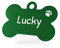 ENGRAVO Hundemarke mit Gravur in Grün 38mm | Knochen Halsbandanhänger personalisiert | Namensschild für Halsband | Anhänger Marke für Hunde, Welpen & Katzen | Dog Tag mit Wunschgravur
