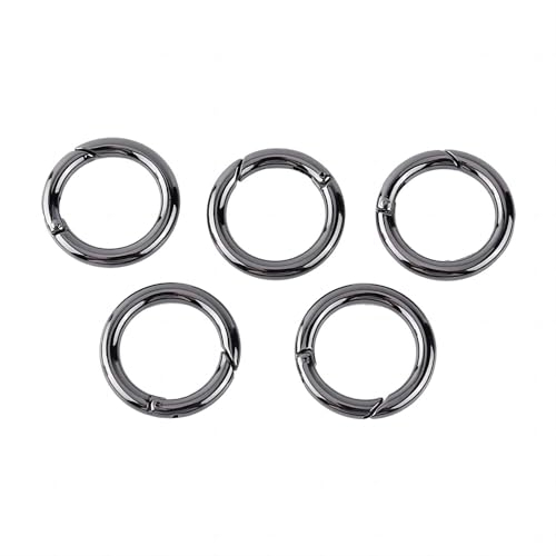 VIFERR Karabinerhaken Rund, 5 Stück Mini Karabiner 27 mm Schlüsselring Zinklegierung O Ring für Schlüsselanhänger Rucksack Tasche Geldbörse DIY Handwerk, Silber