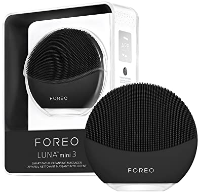 FOREO LUNA mini 3 Gesichtsreinigungsbürste - Gesichtsmassagegerät elektrisch, ultrahygienisches Silikon - Einfache Gesichtsreinigung - Elektrischer Gesichtsreiniger - App-verbunden - Midnight
