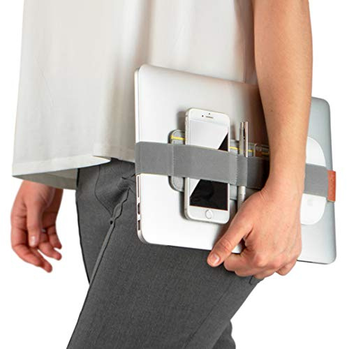Beblau SLIM | tragbarer elektronischer Organizer zum Anbringen an Laptop und Notebook | Rucksack- und Desktop-Organizer für Büro, Zuhause und Schule | arbeiten im Homeoffice | Grau