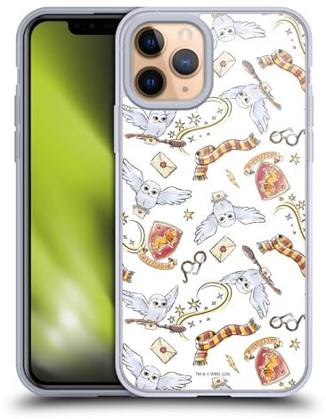 Head Case Designs Offizielle Harry Potter Hedwig Owl Muster Deathly Hallows XIII Gelhülle [Militärischer Schutzgrad] Kompatibel Mit Apple iPhone 11 Pro Und Kompatibel Mit MagSafe