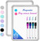 VUSIGN Magnettafel A4 mit Whiteboard Stiften & Zubehör – Magnetisches Whiteboard Klein für Zuhause, Schule & Büro – Trocken abwischbar mit Magneten, Klebepads & Stift mit Schwamm, Grau 2 Stück