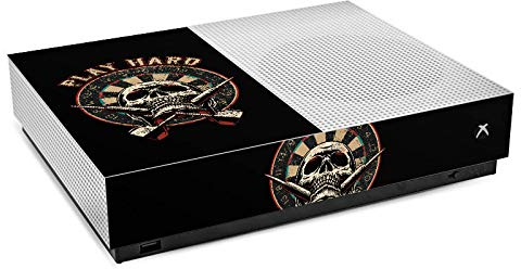 DeinDesign Skin kompatibel mit Microsoft Xbox All Digital One S Folie Sticker Totenkopf Dart Schädel