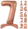 GoDan Beauty&Charm Riesige Luftballons Zahlen 0-9 zum Aufstellen auf dem Tisch 74 cm Folienballon Geburtstagsluftballons Zimmer und Raumdekoration beim Geburtstag Jubiläum Jahrestag (Zahl 7 Rosegold)