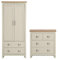 Timber Art Design UK Lisbon Bedroom Furniture Set 2 Piece Wardrobe 4 Drawer Chest For Kids Room, Bedroom, Living Room, Home Office, Hallway Multi-functional Storage Unit, Cream H51 x W45 x D45 cm