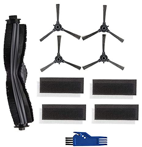 Fantisi Staubsauger-Ersatz-Set für Muzili G9070, 4 Seitenbürsten, 4 Filter und Schaumstofffilter, 1 Rollbürste, 1 Reinigungsbürste