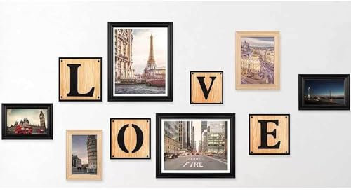 walther design Bilderrahmen DIY Set mit 10 Rahmen, Walldecoration Love BS010M