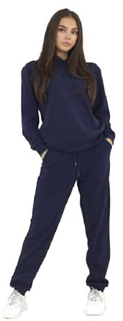 BRAVE SOUL Womens Hoodie with Adjustable Drawstring, Kangaroo Pocket Comfortable Fit and Soft Fleece Hoodie for Women, Navy Colour, S