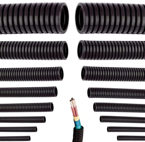 Universeller Flexibles Wellrohr Härtedruck 320N | Länge: 5 10 oder 25 m Kabelschutz Schutz Rohr ungeschlitzt UV-Beständig Auswahl: (Ø 11 mm innen/Ø 16 mm außen / 5m Meter)
