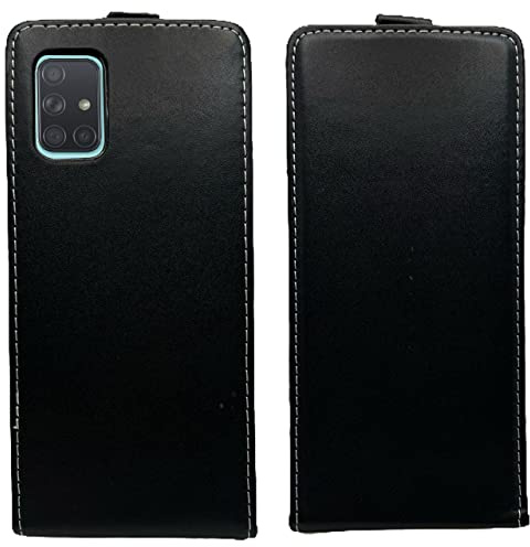 COFI 1453 Flip Case kompatibel mit Samsung Galaxy A71 5G (A716F) Handy Tasche vertikal aufklappbar Schutzhülle Klapp Hülle Schwarz