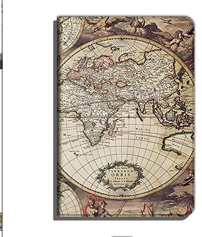 Étui Pour Kindle Voyage, Coque Intelligente De Protection Mince Et Mince En Cuir Avec Fonction De Veille / Réveil Automatique Pour Amazon Kindle Voyage 2014 - Carte Vintage, Gris, Kindle (7Th Gen)