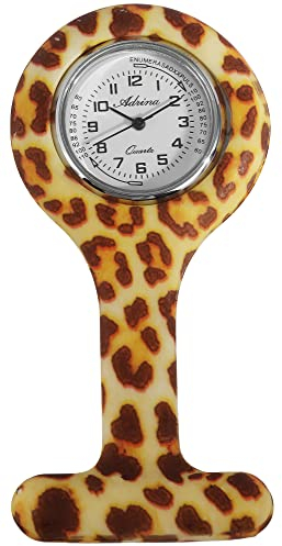Adrina Unisex – Uhr Krankenschwesteruhr Silikon Ansteckuhr Analog Quarz 410000X (Leo)