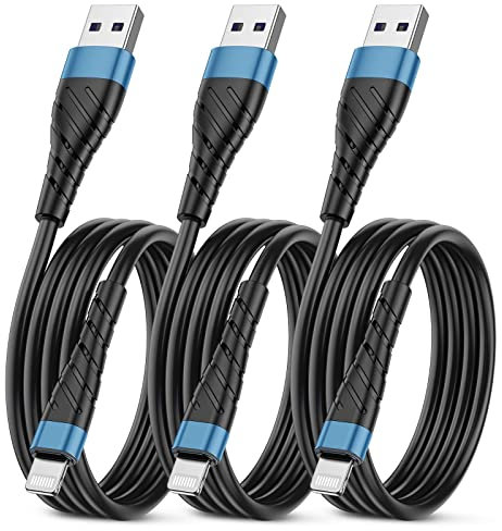 Apple MFi Certified iPhone Charger Cable 3 Pack 3 Ft, OIITH Lightning Charging Cord, Fast 2.4A iPhone USB Cord Compatible with iPhone12/11/XS/Max/XR/X/8/8P/7P/6/iPad - Indigo