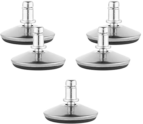kwmobile Bürostuhl Gleiter 5er Set - Bodengleiter für Schreibtischstuhl 11mm x 22mm - Drehstuhl Füße Parkett Fliesen - Stuhl Fußgleiter - silber