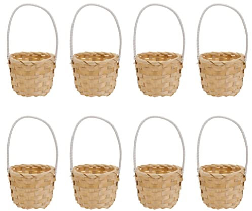 Vaguelly 8 Pièces Panier De Rangement Tissé Panier De Fleurs Tressé Paniers Tressés pour La Décoration Panier De Rangement Portable Jouets De Bain Panier en Bois Enfant Osier