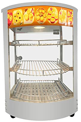 14 Food Display Warmer Curved Glass Warming Cabinet Hot Food Showcase Countertop 3 Layers (14(3 Layer))