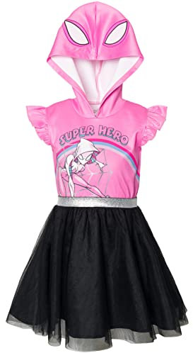 Marvel Spider-Man Spider-Gwen Ghost Spider Little Girls Mesh Cosplay Tulle Dress Pink 6