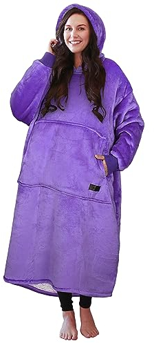 Catalonia Classy Grand Sherpa À Capuche Couverture Adulte Femmes Hommes Super Chaud Long Surdimensionné en Peluche À Capuche Couverture Robe À Capuche Poche Avant Cadeaux d'hiver pour Adultes