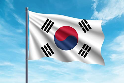 OEDIM Bandera de Corea del Sur | 150x85cm | Reforzada y con Pespuntes | Bandera con 2 Ojales Metálicos y Resistente al Agua