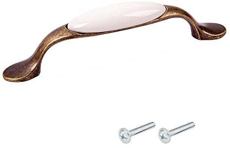 cyclingcolors Möbelgriff Vintage 96mm Antik Zamak Finish Messing Porzellan türgriffe mit Schrauben küchengriffe schrankgriff