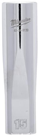 Milwaukee 4932480035 Long Cup, 1/2 Inch Drive, 15 mm Size