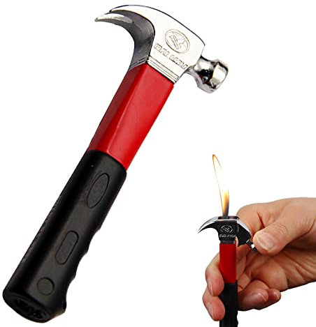 Torch Lighter, Creative Pliers Ax Hammer Design Butane Lighter, Windproof Butane Gas Lighter, Cool Adjustable Soft Flame Lighter, Refillable Butane Lighter for Outdoor Indoor(Hammer)