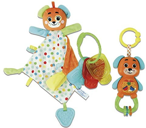 Clementoni- Baby Gift Set: Puppy Doudou, Chewy Keys & Rattle, Sensory Play for Newborns & Infants (0+ Months)