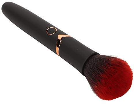 Pinceau électrique de Maquillage Brosse à Maquillage USB Rechargeable Massage Pinceau Fond de Teint Pour le Mélange Liquide Poils Denses (Tête ronde noire)