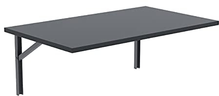 AKKE Wandklapptisch für Küche Zimmer Wohnzimmer Kinderzimmer 60 cm x 40 cm, Wandtisch klappbar, Klappbarer Wandtisch Küchentisch Kindertisch, Klapptisch Klappschreibtisch Küche Antracyt