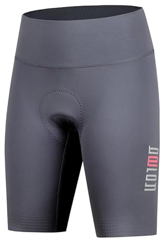 beroy Radlerhose Damen Gepolstert Fahrradhose kurz Sporthose Radler Shorts Damen Atmungsaktive Schnell Trocknende Stoßfeste Lila M