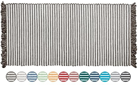 Lashuma Badematte klein Farbe: Grau, Fußmatte Retro 50x70 cm