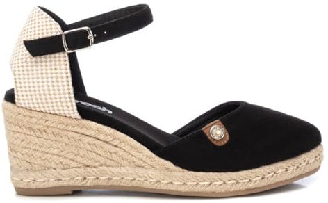 REFRESH - Sandalias con Cuña Mujer Negro - Calzado Cómodo y Versátil - Moda casual - Modelo 17188212 (Talla 40)