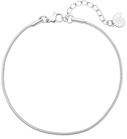 Happiness Boutique Edelstahl Fußkette im Schlangenkette-Design | Dünne Verstellbare Abgerundete Fußkette in Gold - Rosegold, Silber | Wasserfestes Fuß Armband