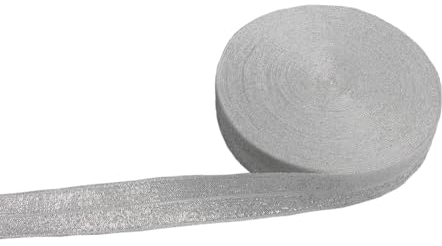 Paictheix Elastisches Band zum Umklappen, elastisches Band, glänzend, dekoratives Haarband, 1,9 cm, 9,1 m