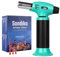 Sondiko Blow Torch S401, Refillable Kitchen Blow Torch, Fit All Butane Tanks Butane Torch with Safety Lock and Adjustable Flame for Desserts, Creme Brulee, and Baking (Butane Not Included), Cyan